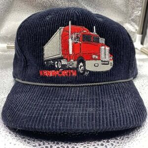 Vintage Tonkin Kenworth Trucker Hat Mens OSFA‎ Black Corduroy Semi Truck Cap